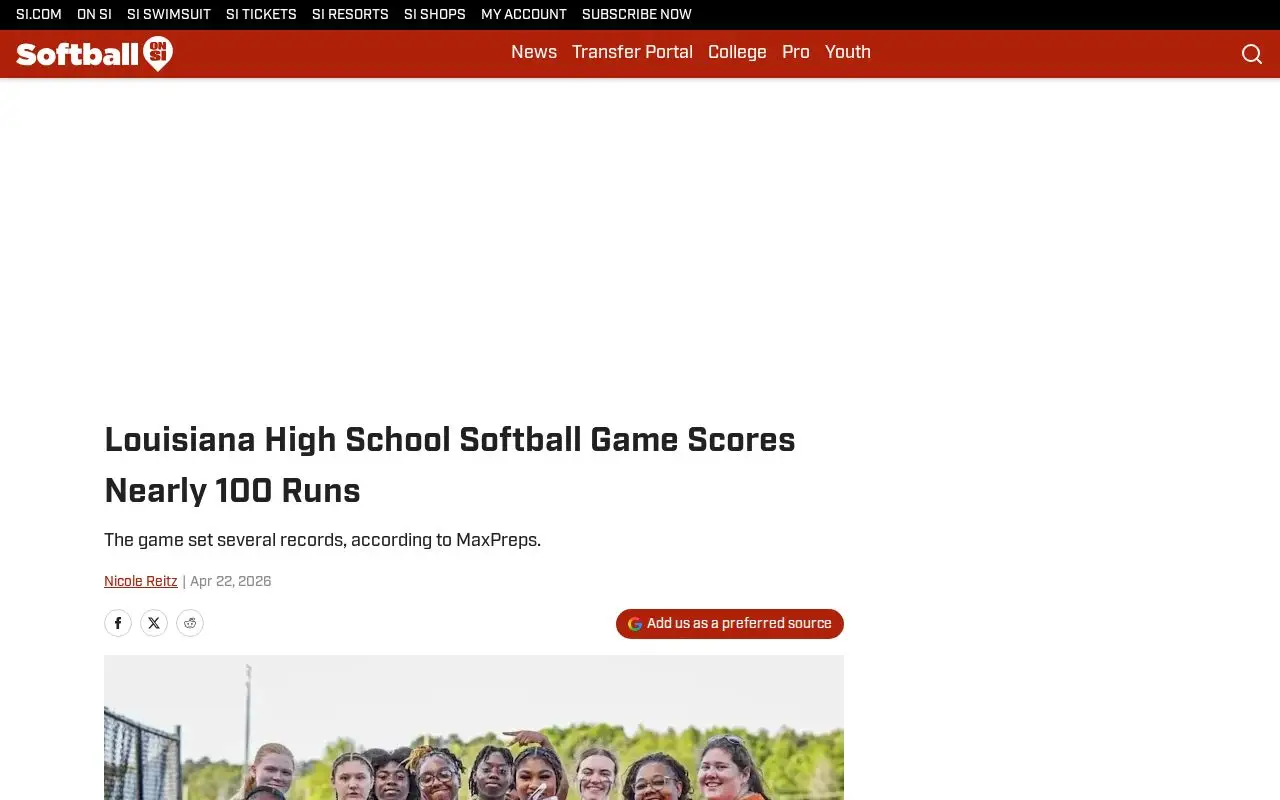 Landing page screenshot for www.si.com
