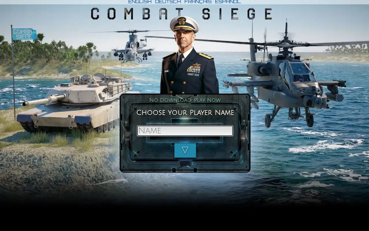 Landing page screenshot for www.combatsiege.com