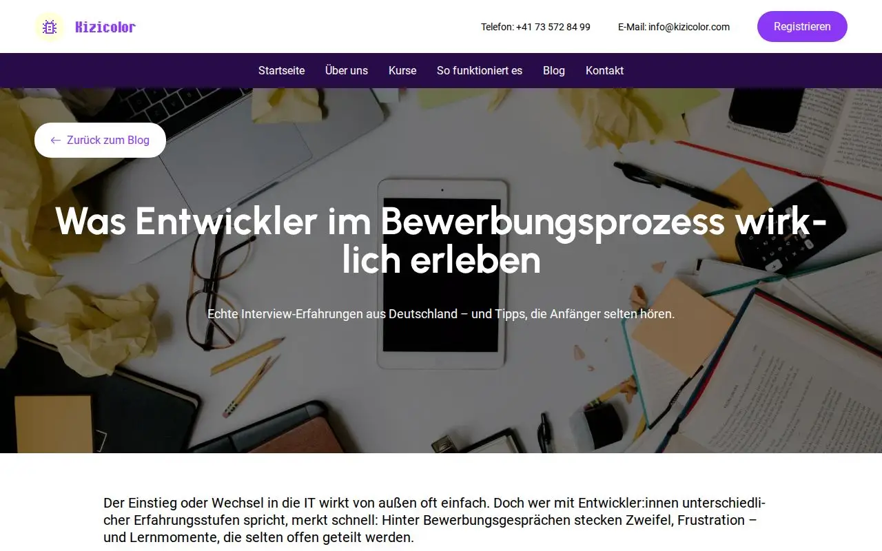 Landing page screenshot for kizicolor.com