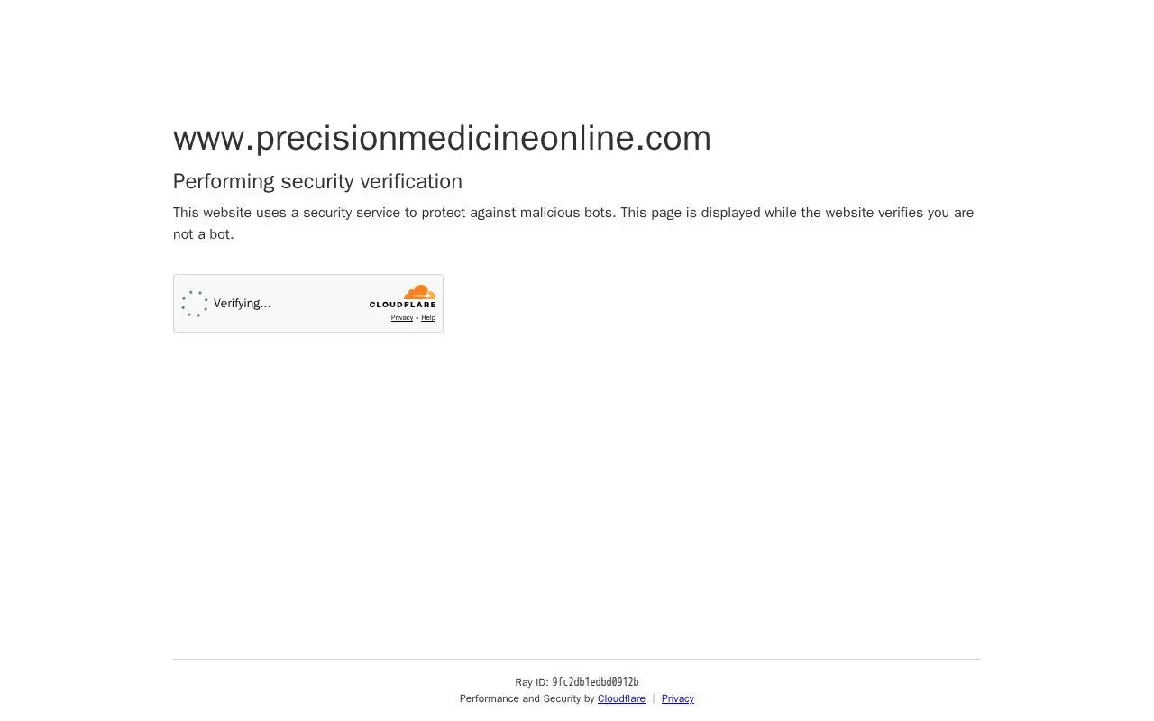 Landing page screenshot for www.precisionmedicineonline.com