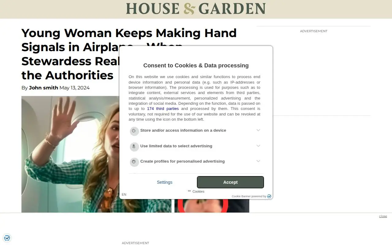 Landing page screenshot for www.houseandgarden.co