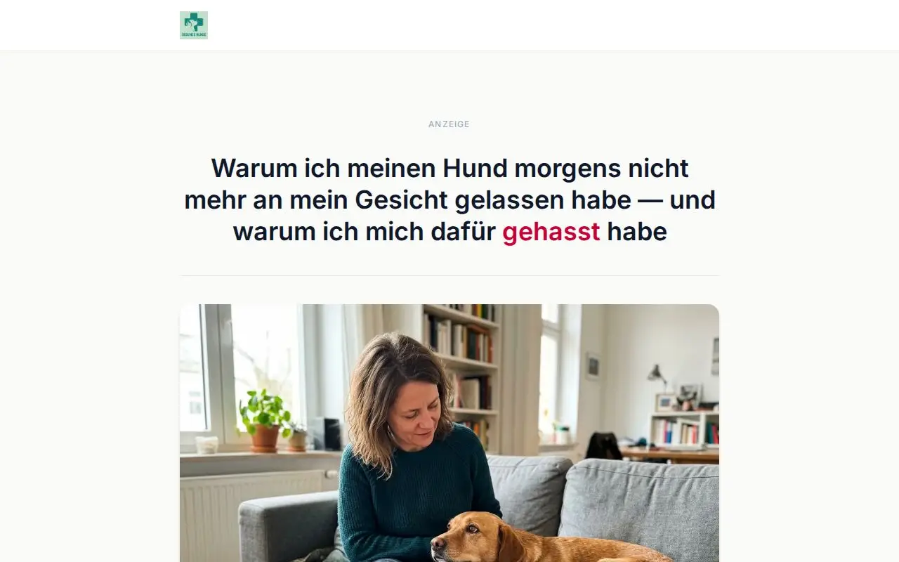 Landing page screenshot for www.gesundehunde.online