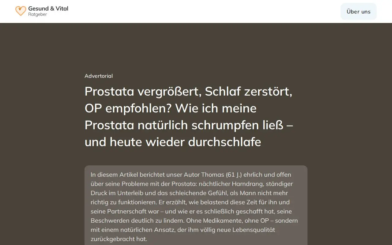 Landing page screenshot for gesund-vital-ratgeber.org