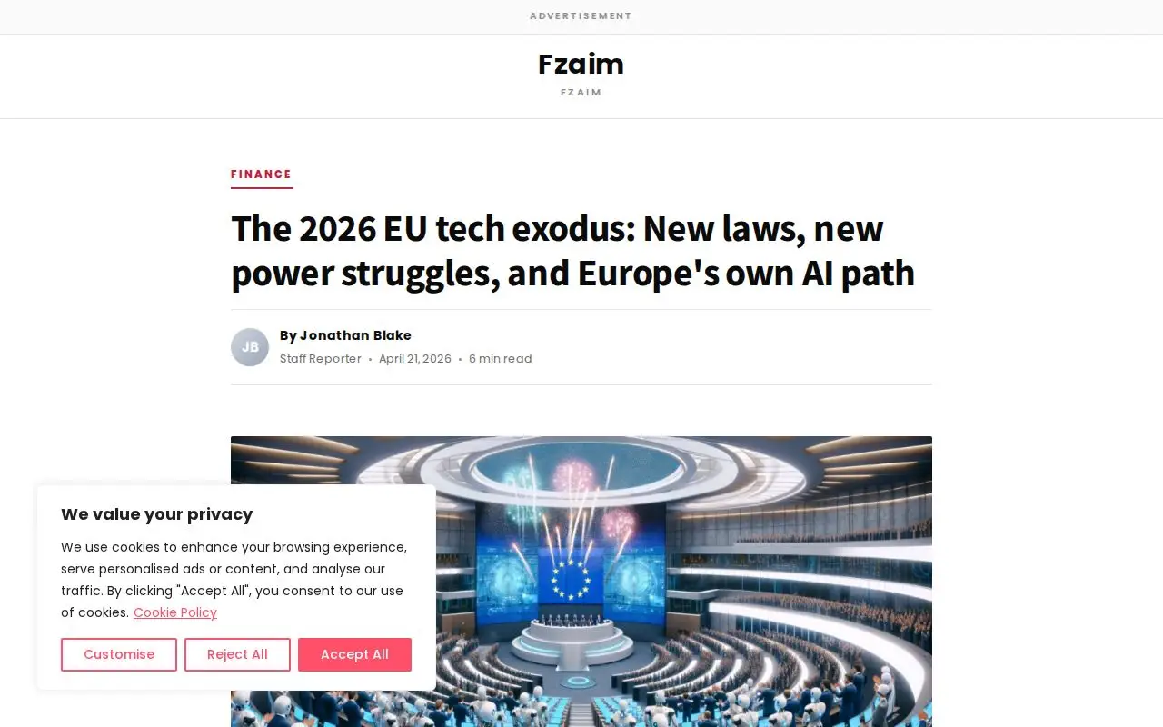 Landing page screenshot for fzaim.com