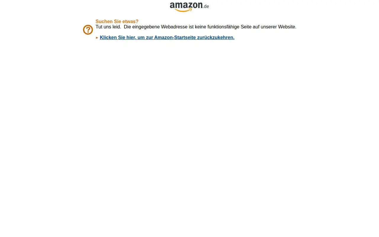 Landing page screenshot for www.amazon.de