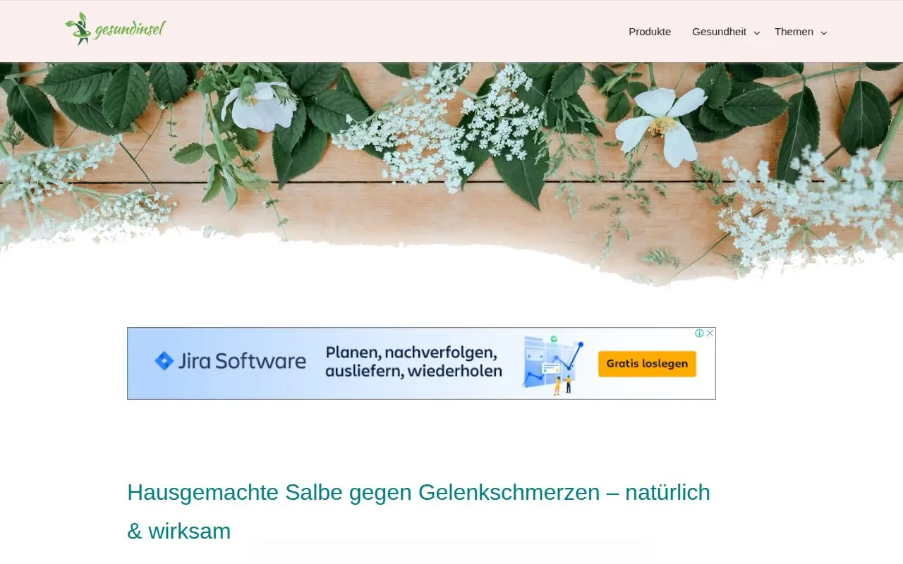 Landing page screenshot for gesundinsel.com
