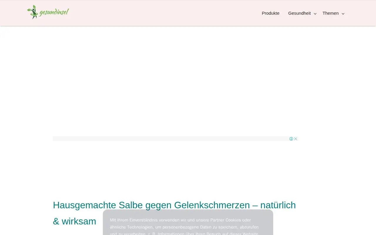 Landing page screenshot for gesundinsel.com