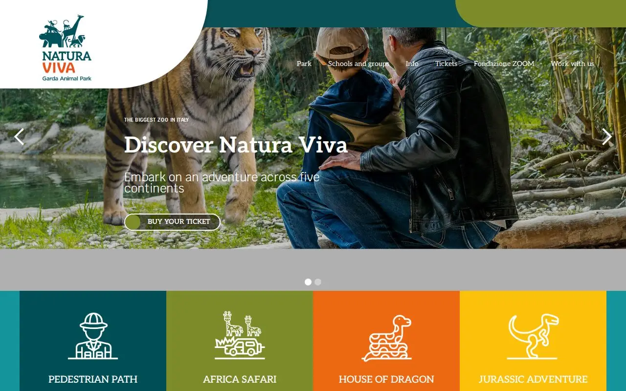 Landing page screenshot for www.parconaturaviva.it