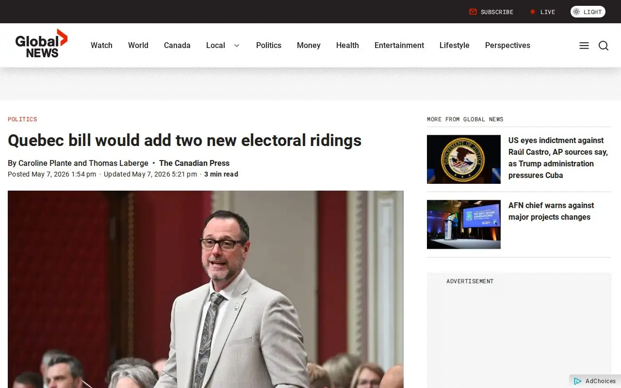 Landing page screenshot for globalnews-ca-develop.go-vip.net