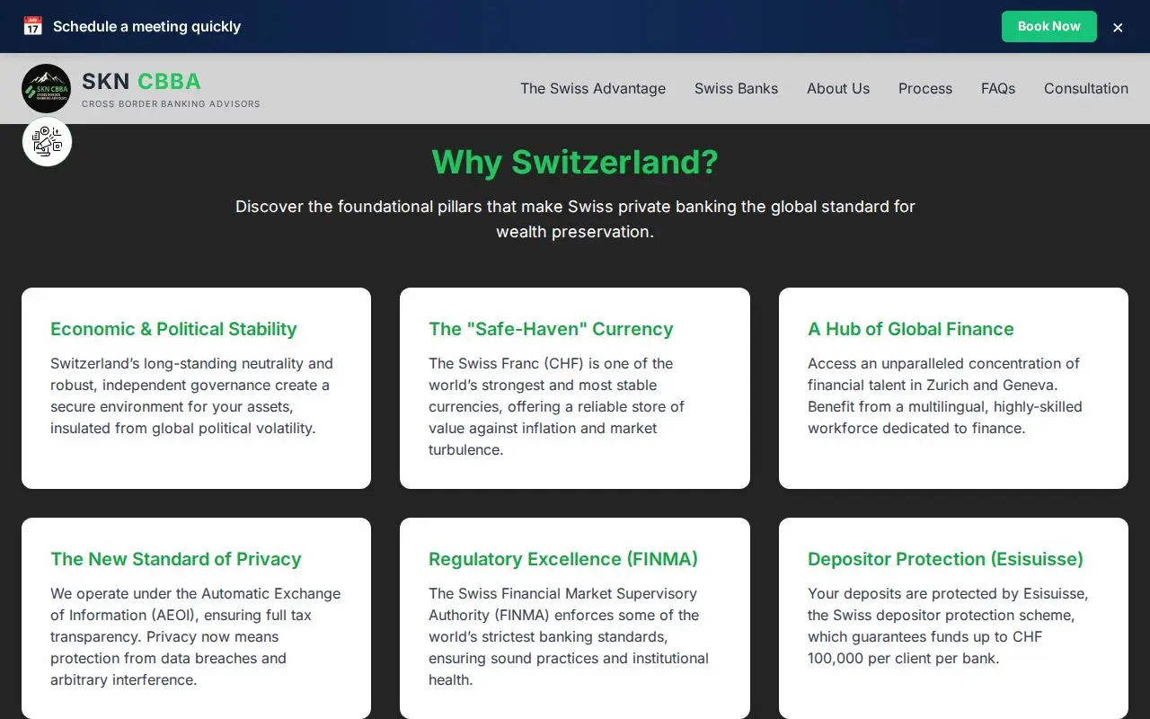 Landing page screenshot for skncbba.com