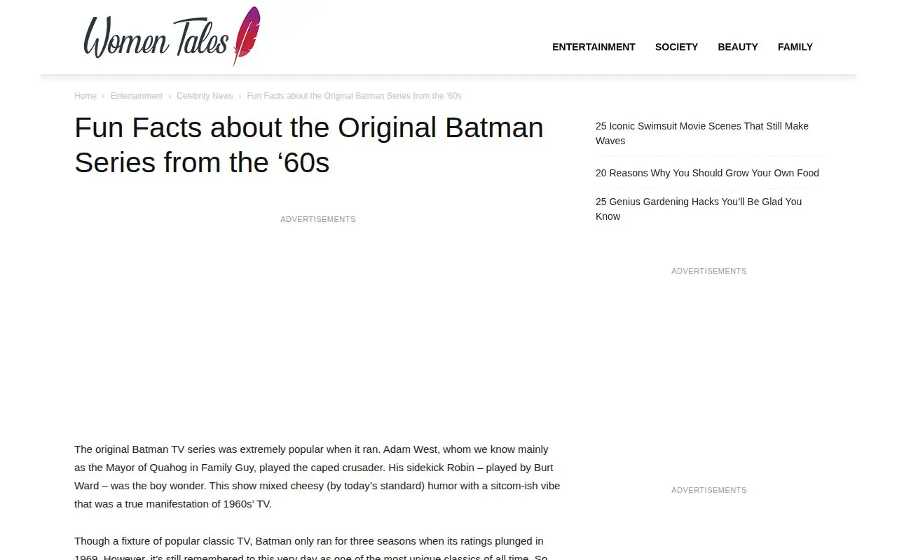 Landing page screenshot for womentales.com