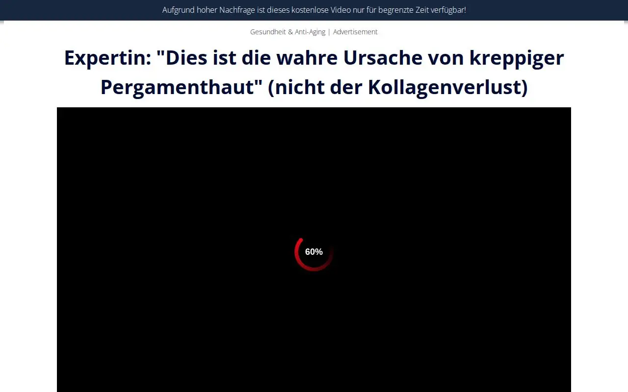 Landing page screenshot for faltenreduzieren.com