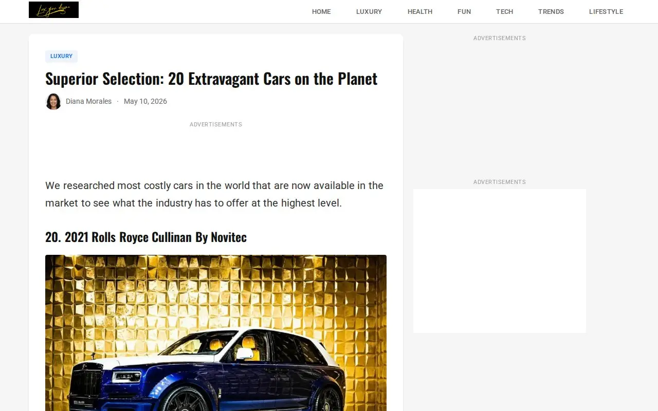 Landing page screenshot for luxyoudesire.com