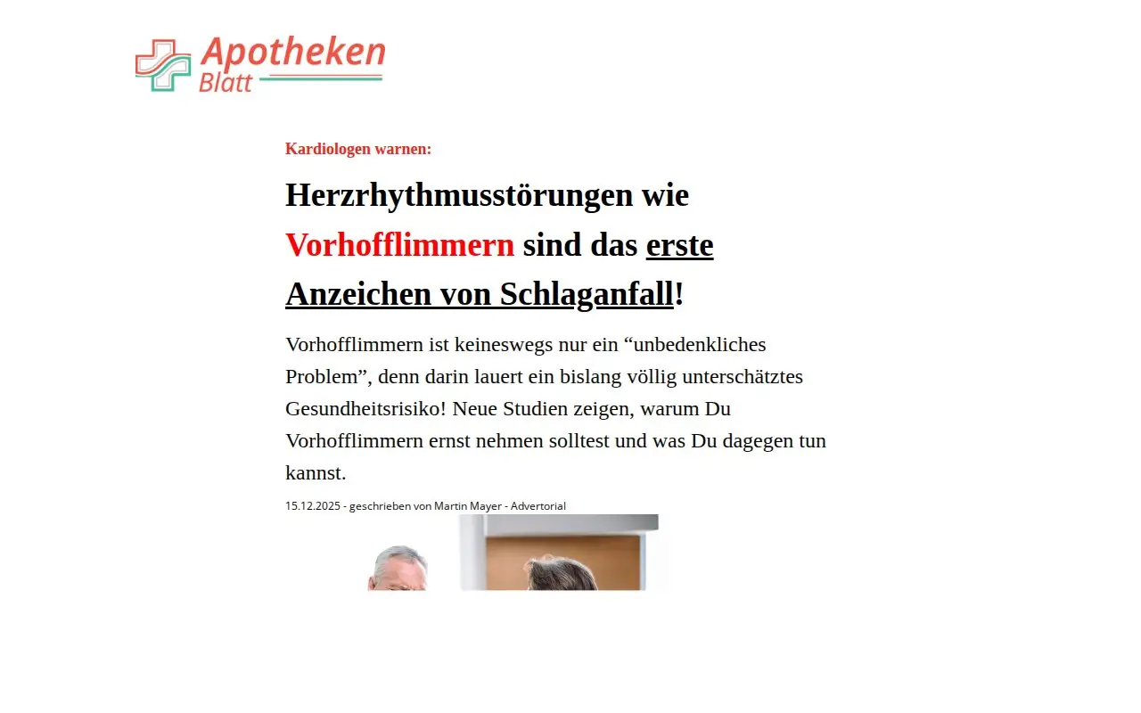 Landing page screenshot for apothekenblatt.de