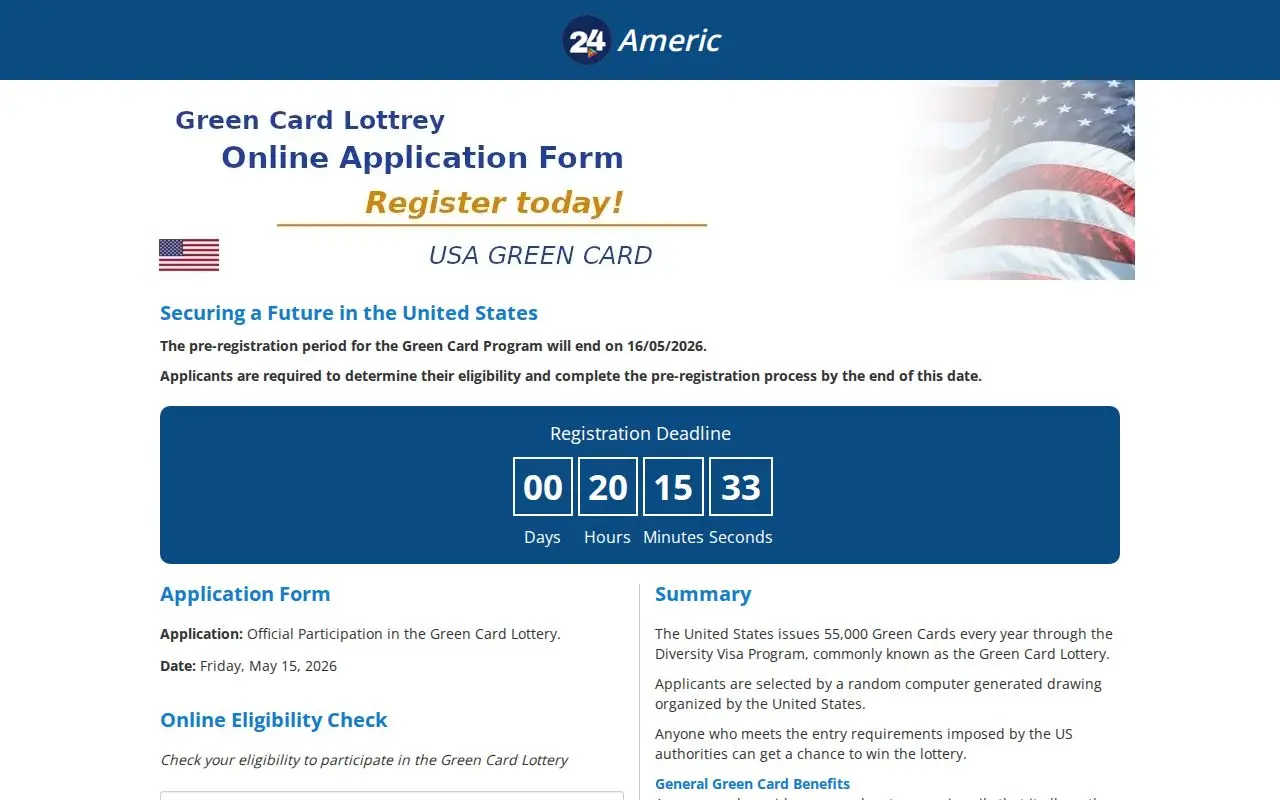 Landing page screenshot for v49.americ24.com