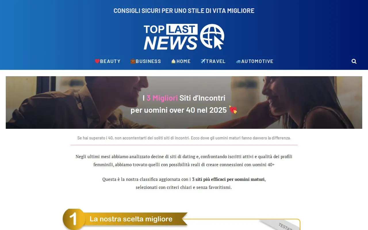 Landing page screenshot for www.toplastnews.com