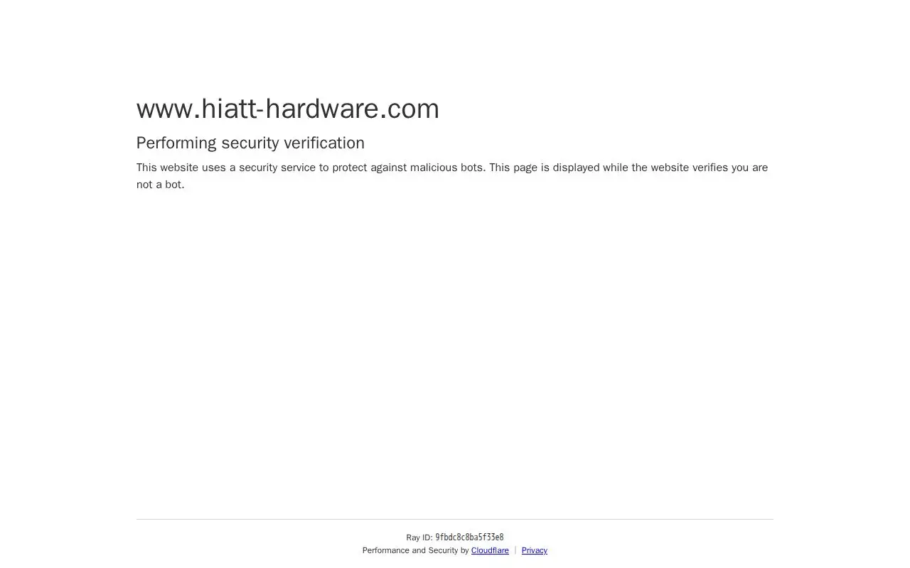 Landing page screenshot for www.hiatt-hardware.com