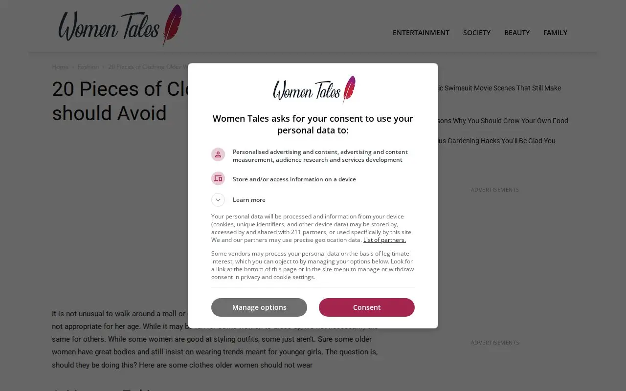 Landing page screenshot for womentales.com