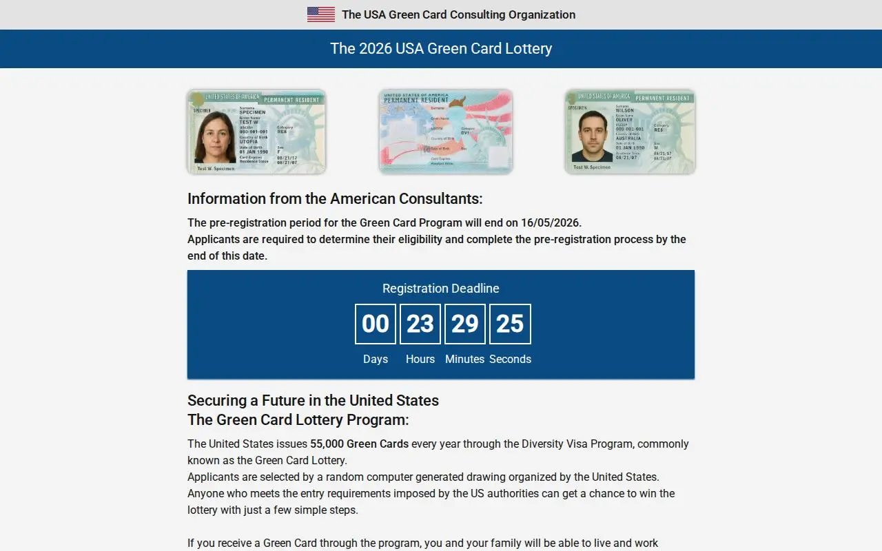Landing page screenshot for usagcservices.com
