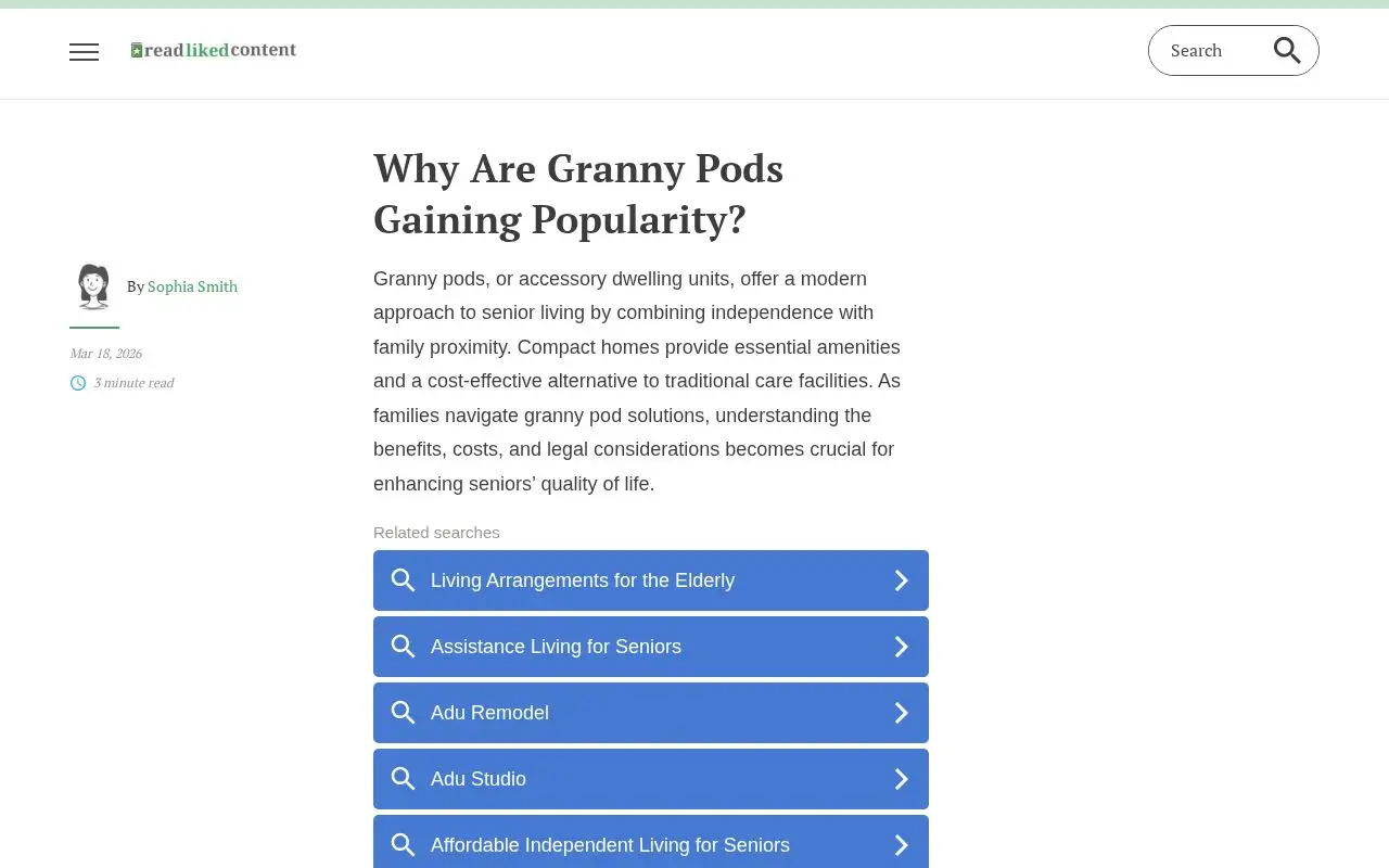 Landing page screenshot for read.likedcontent.com