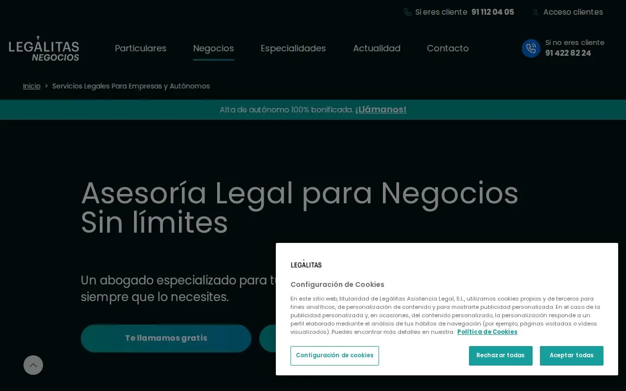 Consultas legales ilimitadas para tu negocio en todas las áreas. To-das