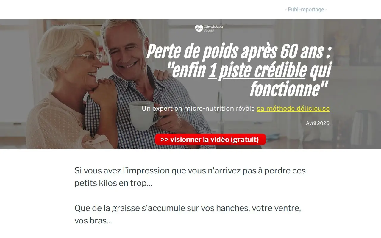 Landing page screenshot for www.actus-sante-active.com
