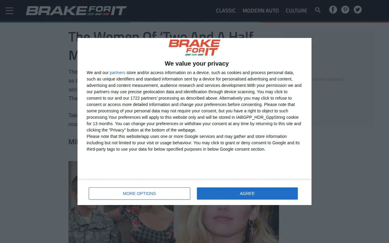 Landing page screenshot for www.brakeforit.com