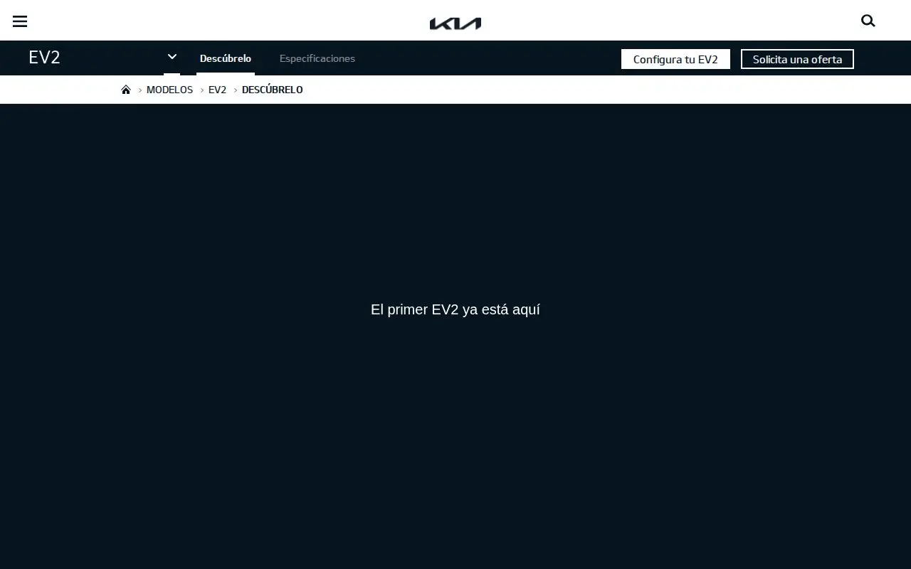 Landing page screenshot for www.kia.com
