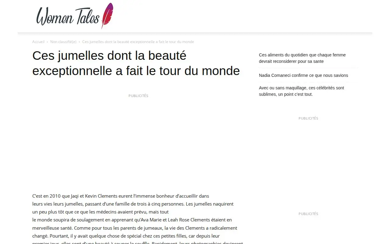 Landing page screenshot for womentales.com