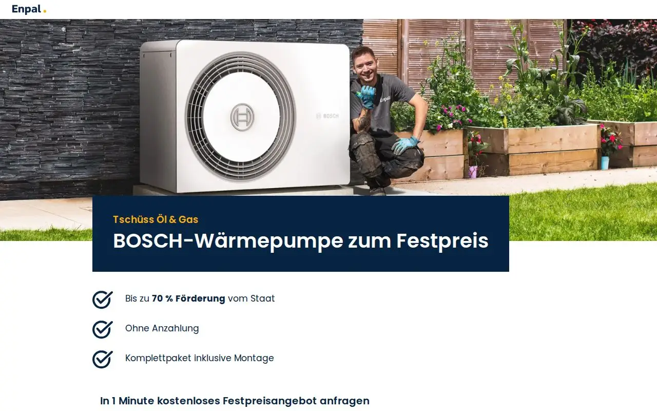 Landing page screenshot for www.angebot.enpal.de