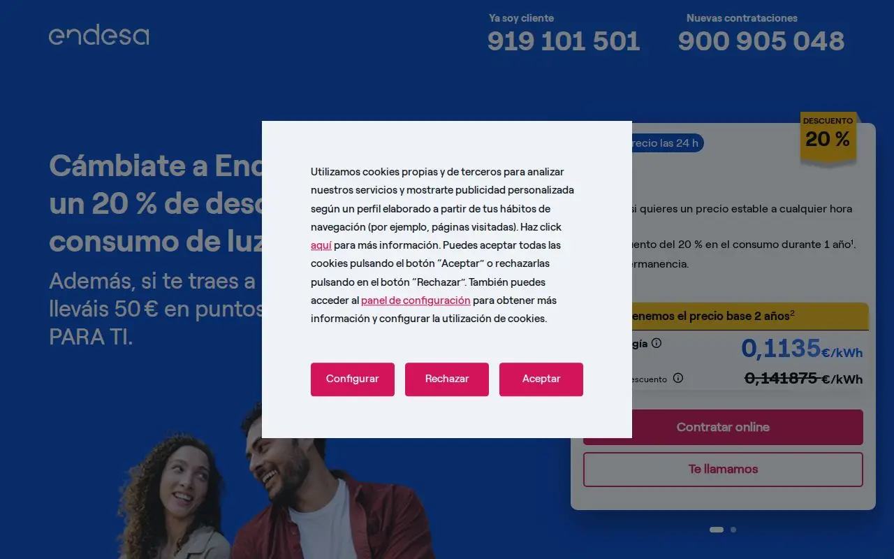 Landing page screenshot for ahorroendesa.com