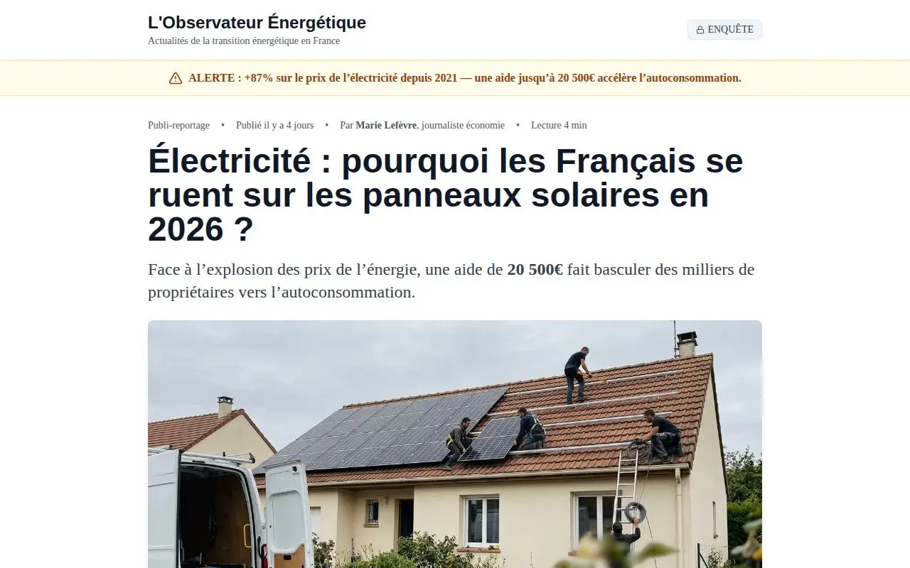 Landing page screenshot for enquetes.maprime-panneausolaire.fr