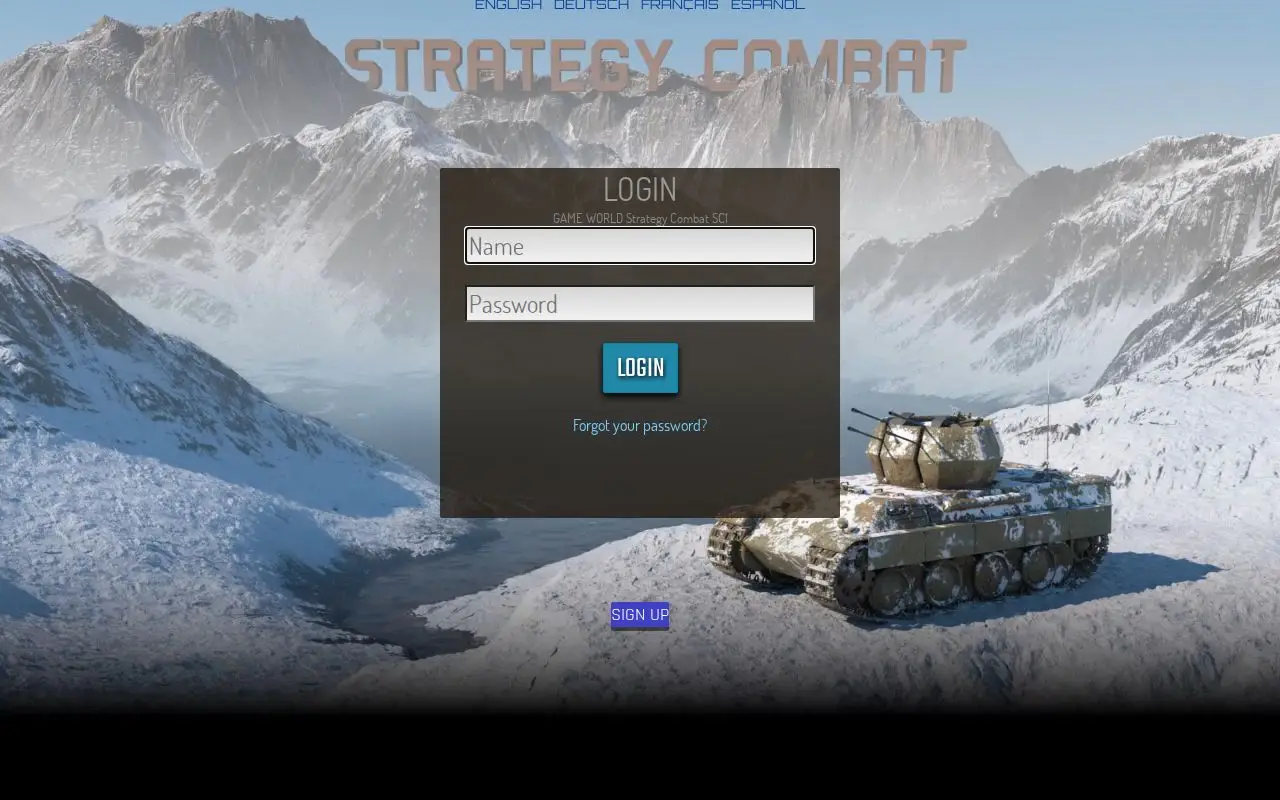 Landing page screenshot for www.strategycombat.com