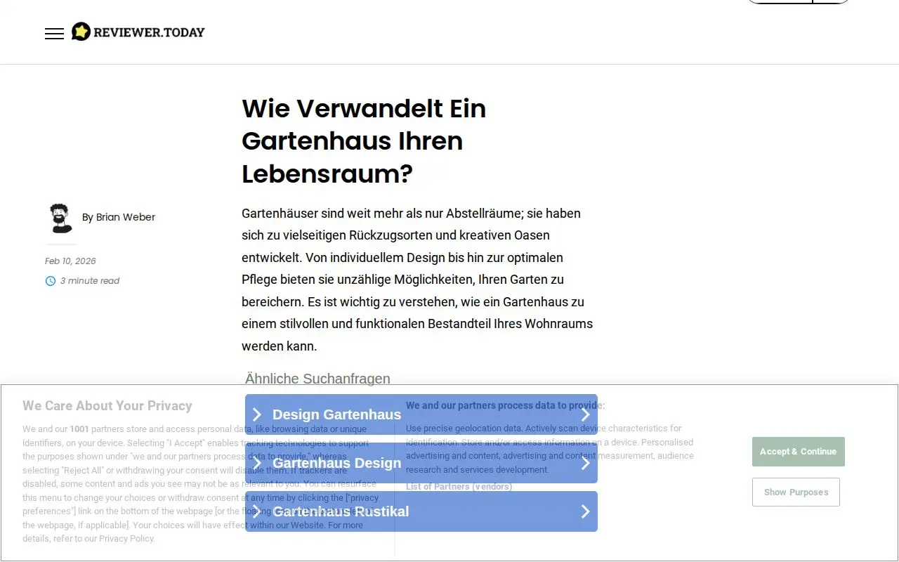 Landing page screenshot for reviewer.today
