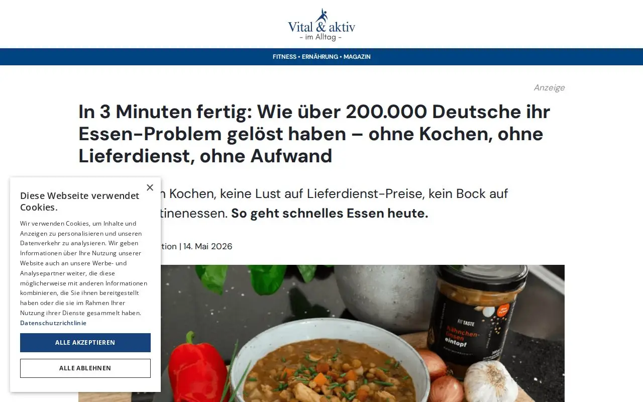 Landing page screenshot for vital-und-aktiv.org