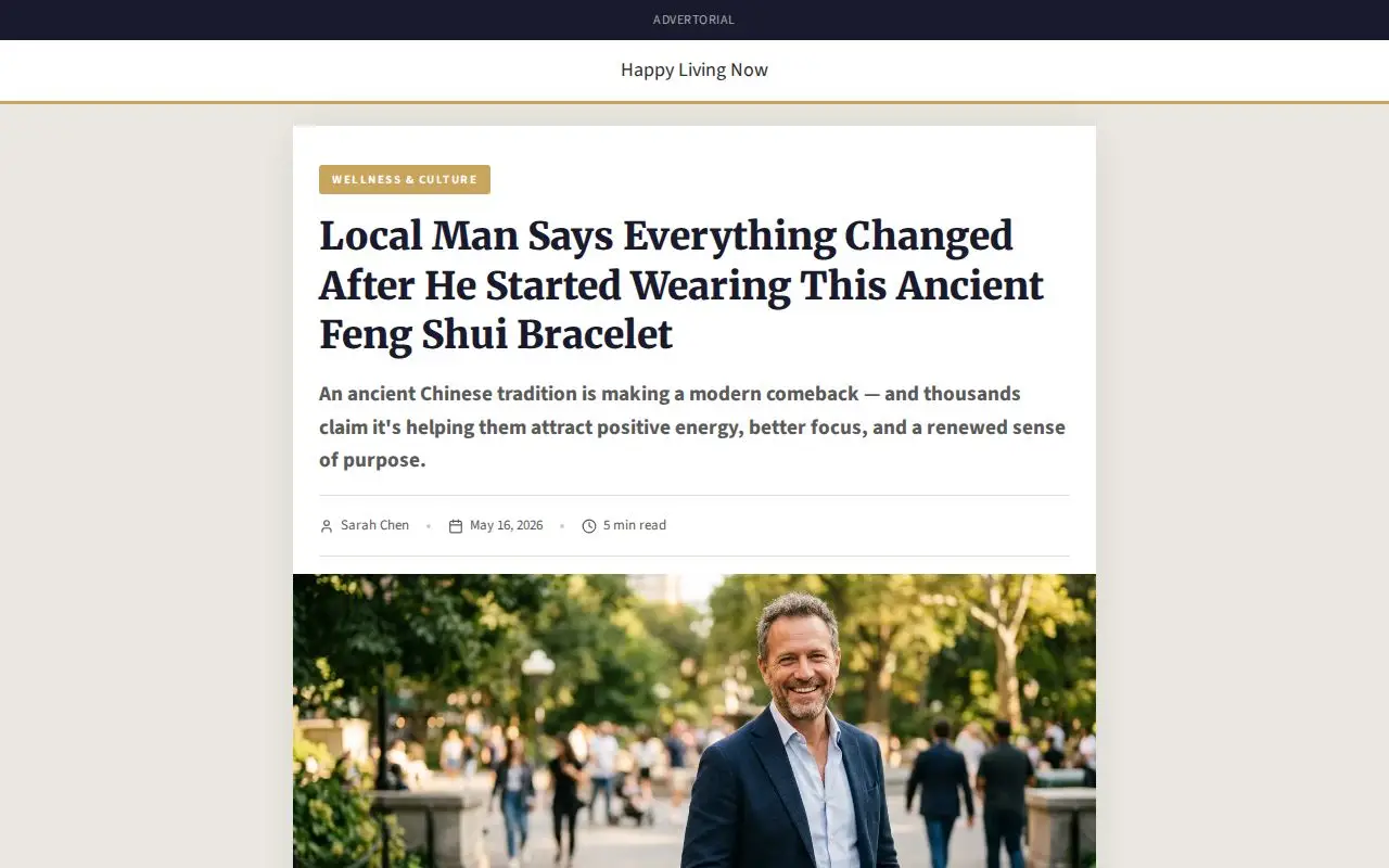 Landing page screenshot for cf.happy-living-now.com