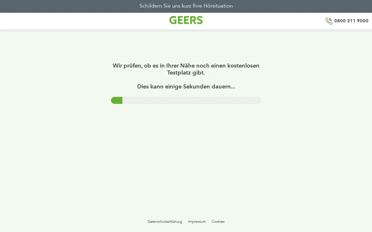 Landing page screenshot for fragebogen.geers.de