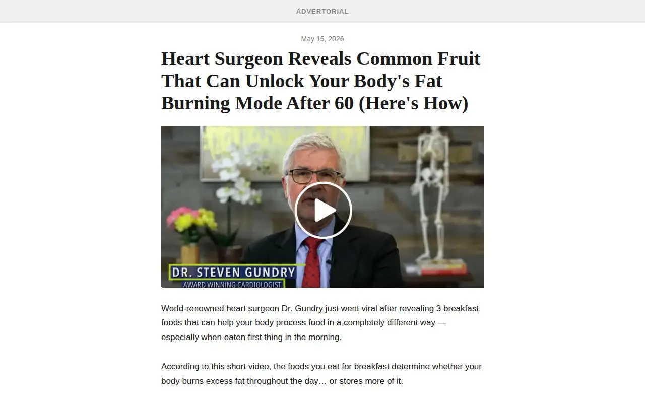 Landing page screenshot for lander.thehealthyfat.com