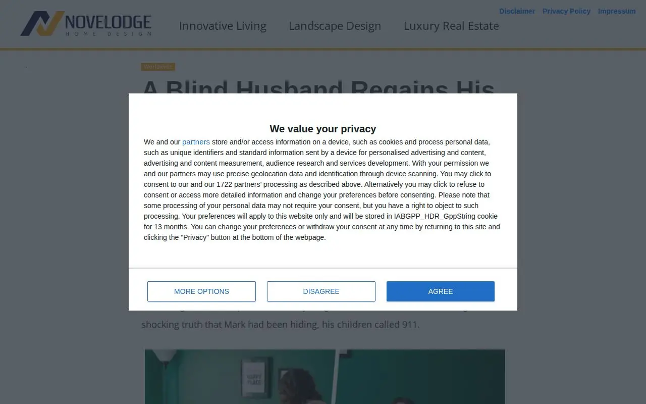 Landing page screenshot for www.novelodge.com