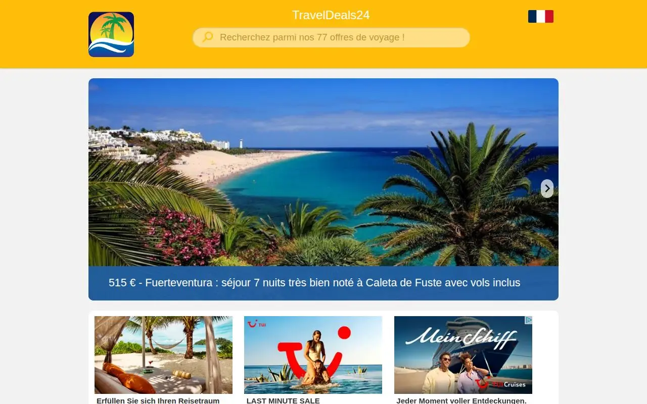 Funnel page 1 for www.traveldeals24.net