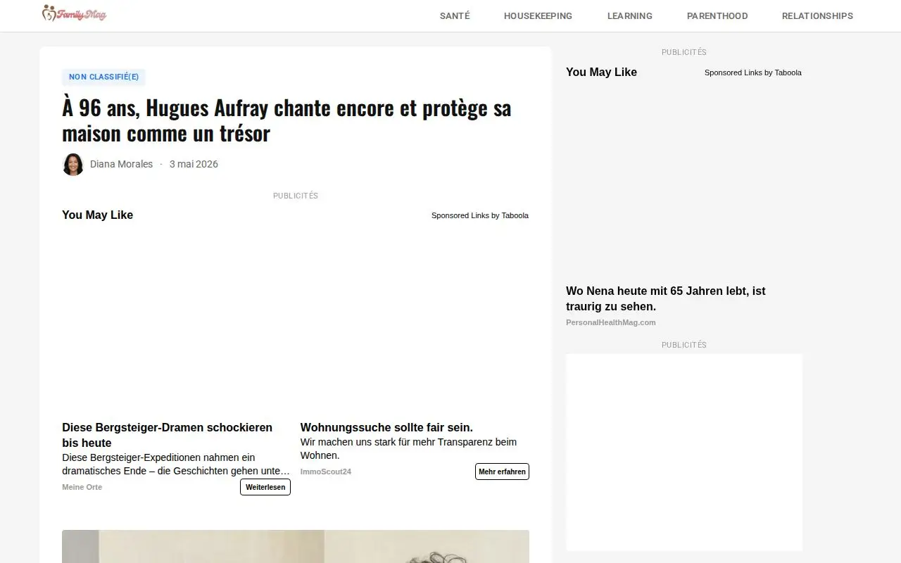 Landing page screenshot for familymags.com