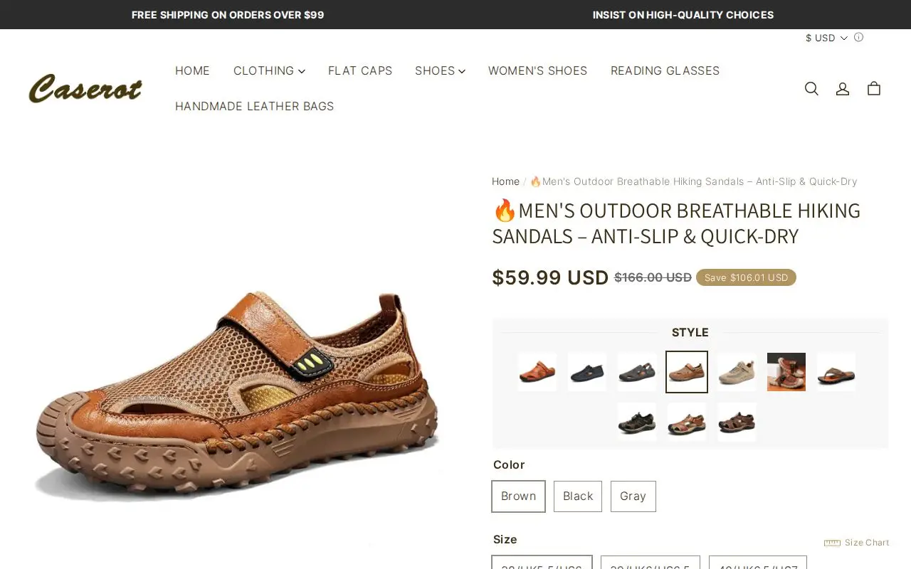Landing page screenshot for caserot.com