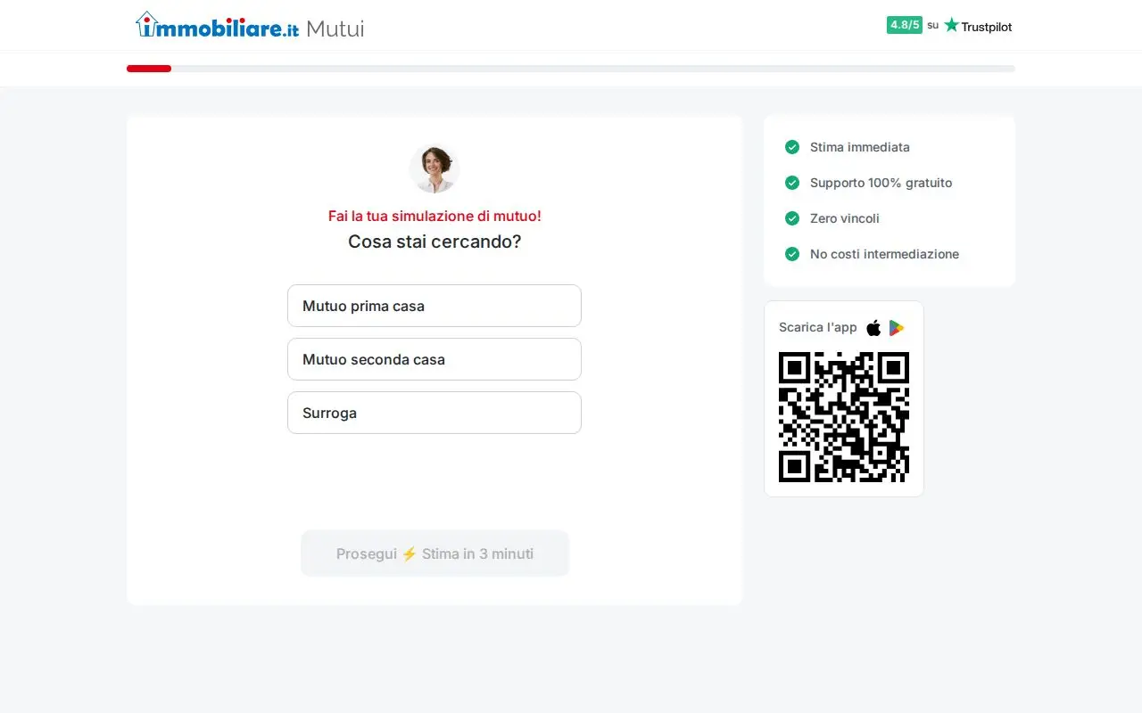 Landing page screenshot for www.immobiliare.it