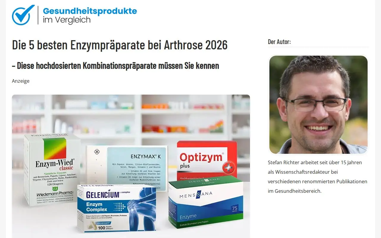 Die 5 besten Enzympräparate bei Arthrose