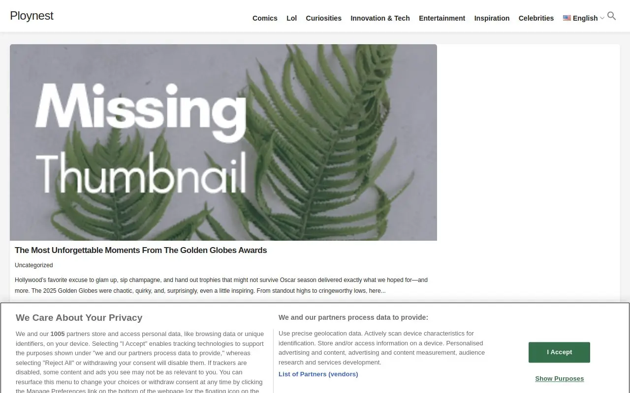 Landing page screenshot