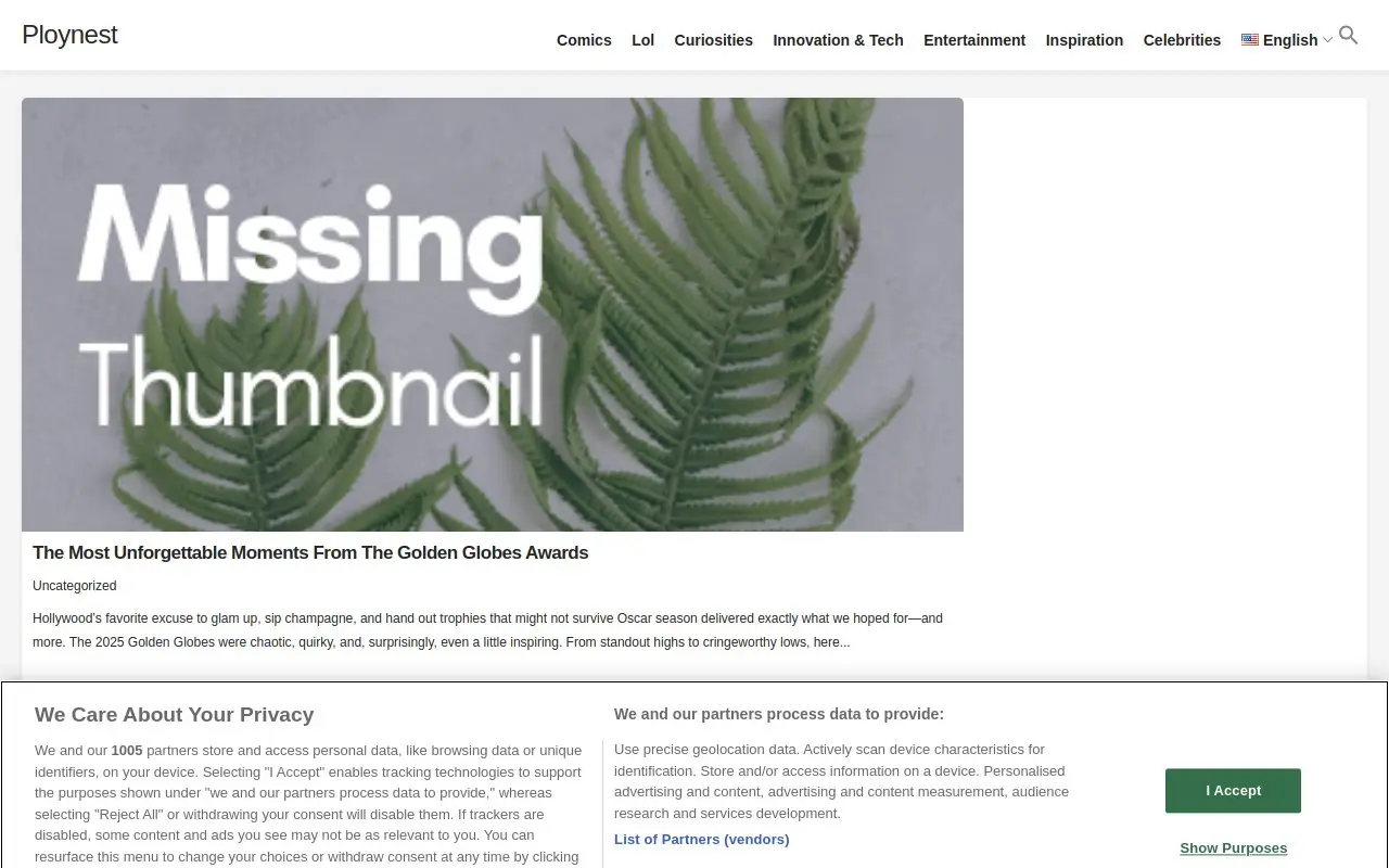 Landing page screenshot