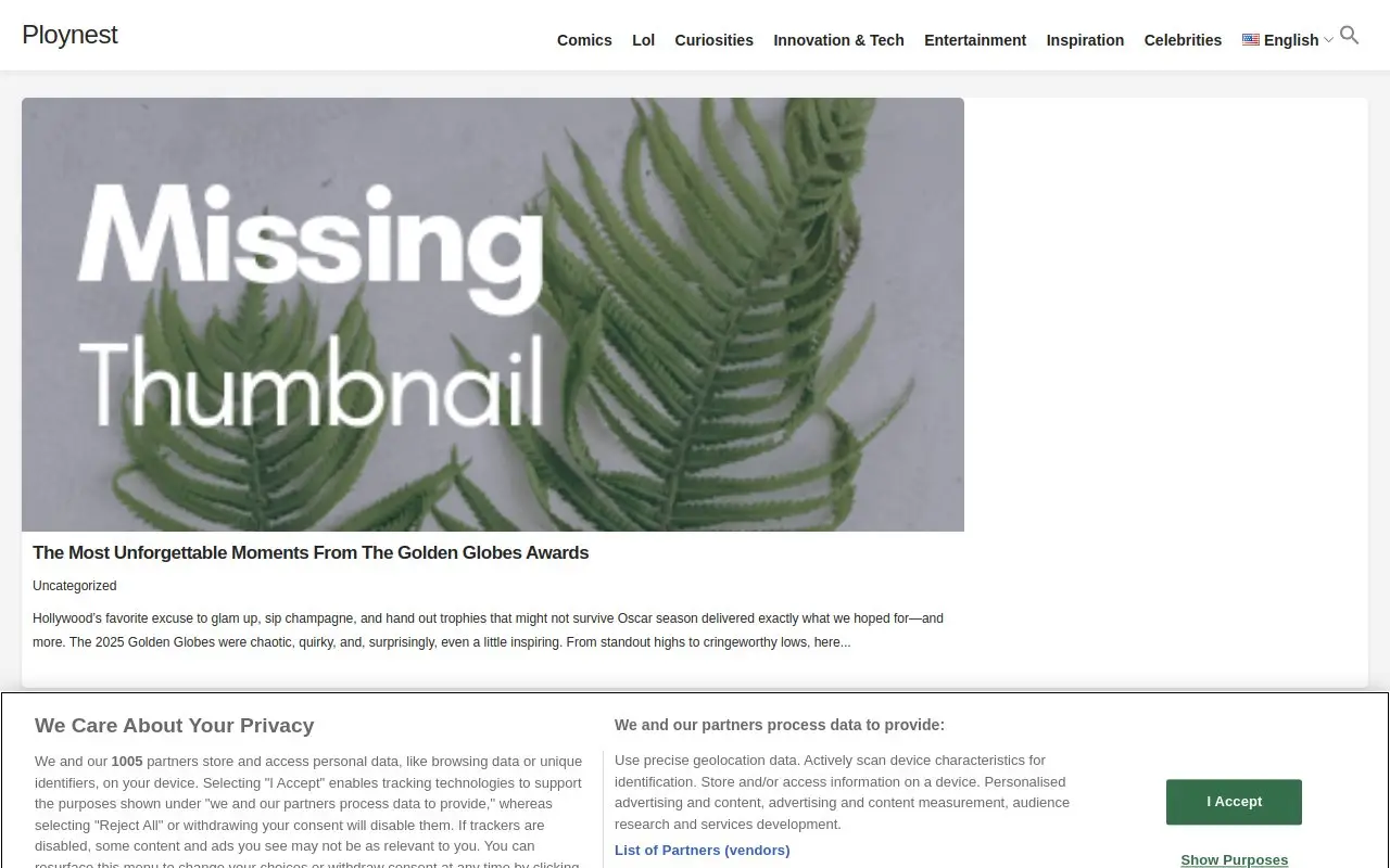 Landing page screenshot