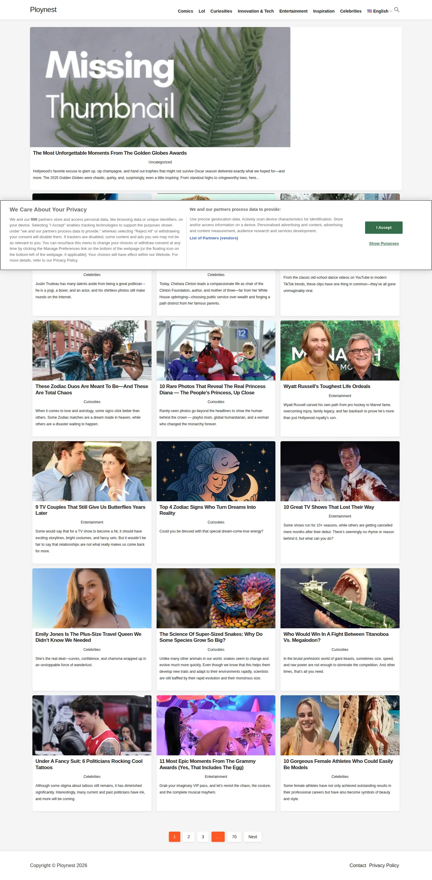 Landing page screenshot