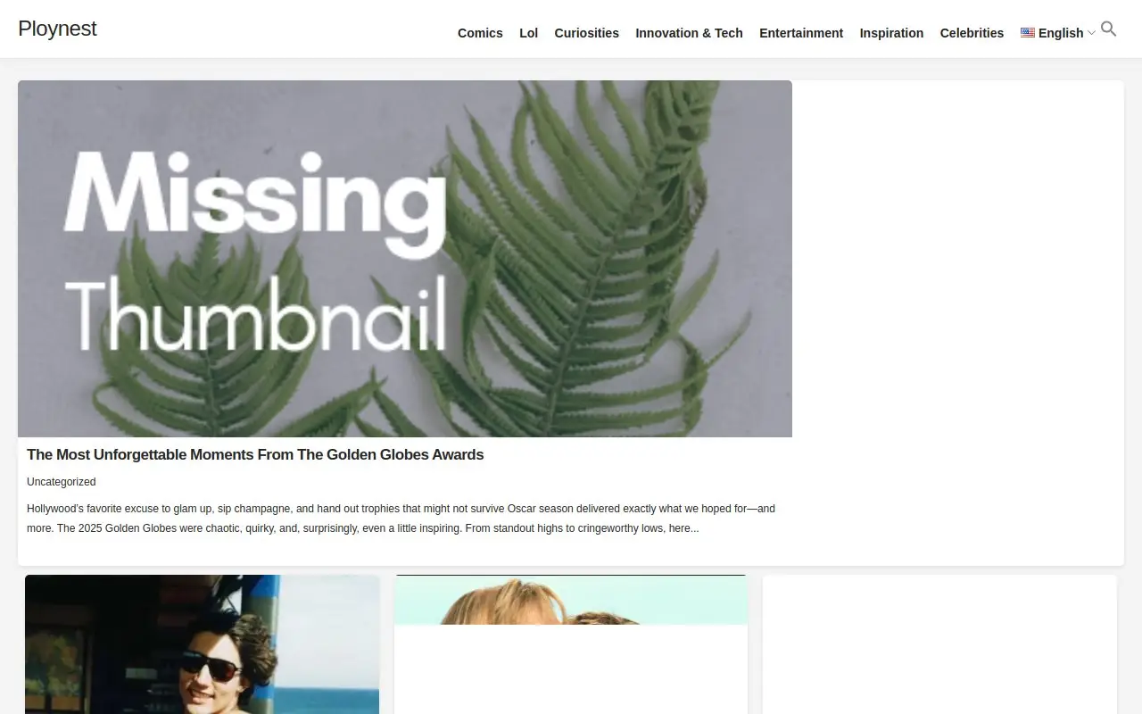 Landing page screenshot