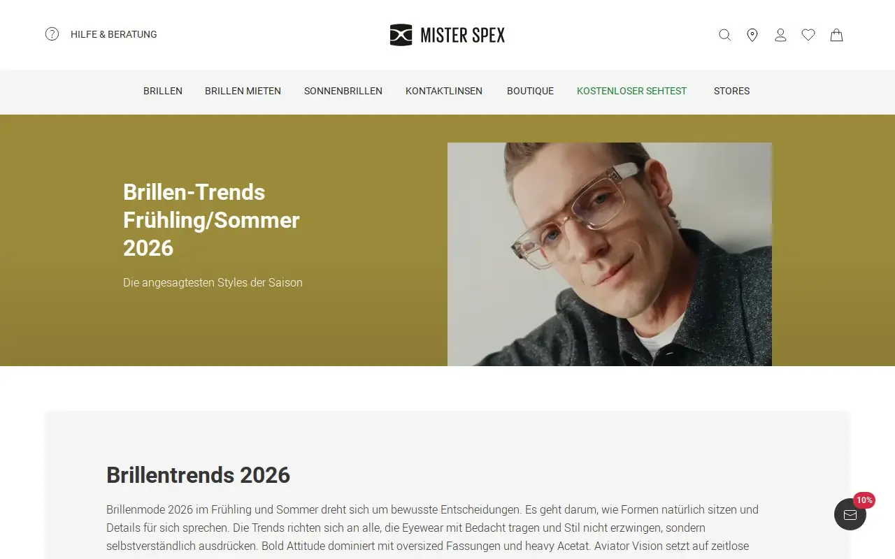 Landing page screenshot